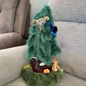 Rare! Retired! Folkmanis Sierra Club Sequoia Tree with 4 Finger Puppets!